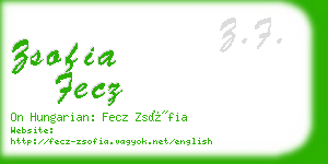 zsofia fecz business card